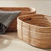 Plum & Post Cane Rattan Rectangular Baskets With Handles, Set Of 3 - 3 of 4