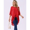INSPIRE CHIC Women's High Low Hem Scoop Neck Asymmetrical 3/4 Sleeve Summer Top - 4 of 4