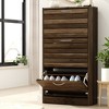 FUFU&GAGA 3 Shelf Shoe Cabinet Entryway Cabinet Woodgrain Design Shoe Racks - 3 of 4