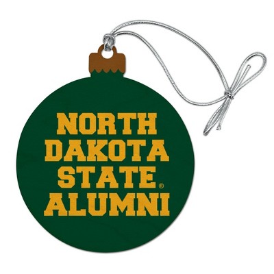North Dakota State Bison Alumn Wood Christmas Tree Holiday Ornament