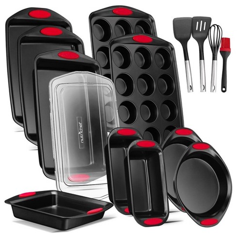 Nutrichef 6-Pieces Kitchen Oven Baking Pans - Non-Stick Bake Tray Sheet Bakeware Set