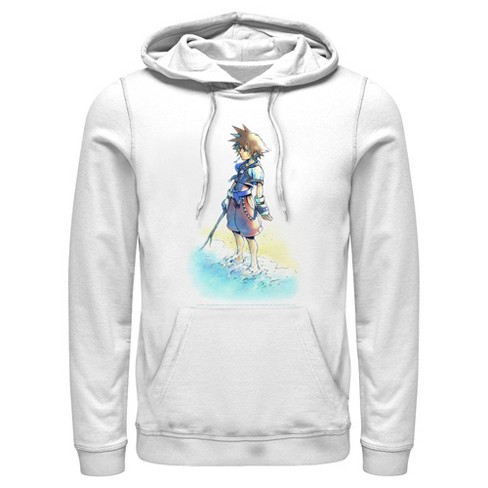 Men s Kingdom Hearts 1 Hero by the Shore Pull Over Hoodie White X Large