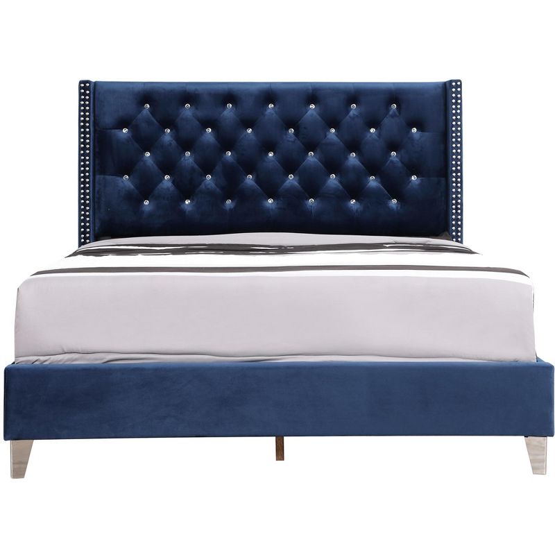 Passion Furniture Julie Tufted UpholsteLow Profile King Panel Bed, 2 of 8