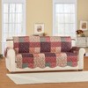 Collections Etc Fall Patchwork Scalloped Edge Furniture Protector with Side Pockets - 2 of 3