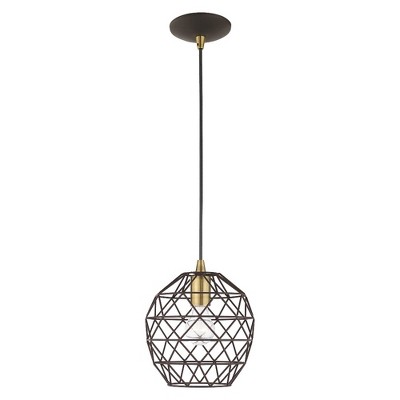 Livex Lighting Geometric Shade 1 - Light Pendant in  Bronze