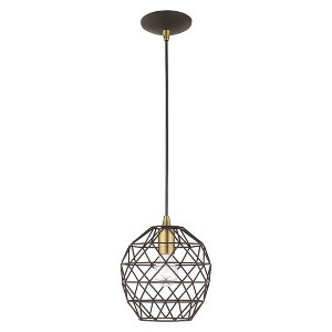Livex Lighting Geometric Shade 1 - Light Pendant in  Bronze - 1 of 2