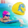 Unique Bargains Kid's Knitted PU Cartoon Dinosaur Swim Cap 1 Pc - 2 of 4