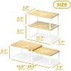 2-Pack Kitchen Cabinet Shelf Racks, Expandable Spice Rack for Pantry & Cupboard Storage, Black & Natural - 2 of 4