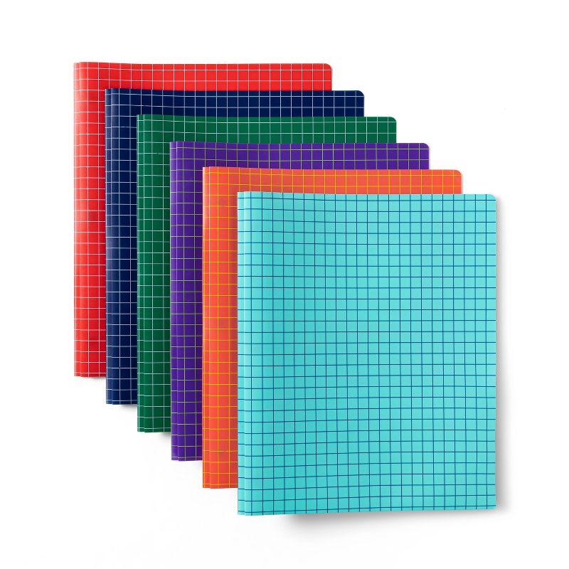 Poly Folder with Prongs Fashion Orange Grid - up &#38; up&#8482;, 3 of 4