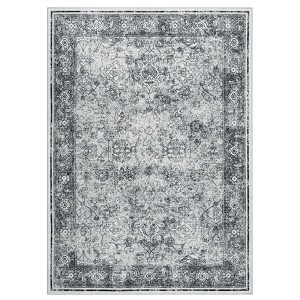 Living Room Washable Non Slip Vintage Retro Rugs Low Pile Chenille Print Rug for Bedroom Dining Room Home Office - 1 of 4