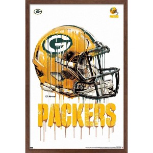 Trends International NFL Green Bay Packers - Drip Helmet 20 Framed Wall Poster Prints - 1 of 4