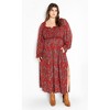 Women's Plus Size Aurelia Print Dress - scarlet | CITY CHIC - 2 of 4