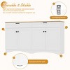 62.9" Farmhouse Rustic TV Stand for 70 Inch TV,Sideboard Buffet Cabinet with 2 Drawers & Adjustable Shelves for Living Room-Baofuwish - 3 of 4