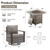Buenhomino Outdoor Furniture with Fire Pit -Patio Table and Chairs Set of 4 Swivel Patio Chairs for Deck Porch Garden Poolside Backyard - 3 of 4