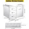 Acekool 33" Outdoor Kitchen Storage - Stainless Steel Drawer Combo with Paper Towel Holder for BBQ Stations - 3 of 4