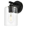 Elegant Lighting Mayson 1 light Black and Clear Bath Sconce - 2 of 4