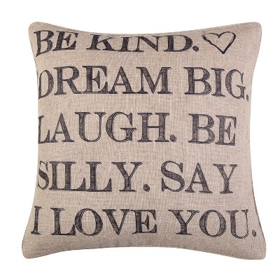 Santa Fe  - Be Kind Linen Decorative Pillow - Tan and Black - Levtex Home