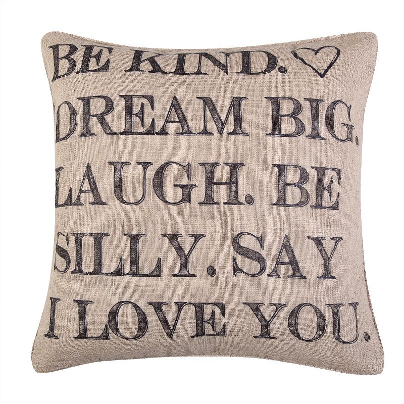 Santa Fe  - Be Kind Linen Decorative Pillow - Tan and Black - Levtex Home, 1 of 5