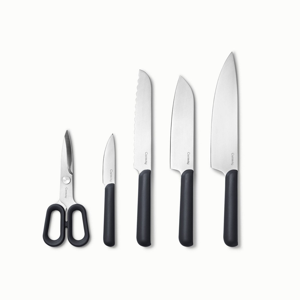 Caraway Home 5pc Knife Set Charcoal