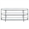 Aged Steel Oval TV Stand - Henn&Hart - 3 of 4