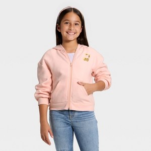 Girls' Fleece Hoodie Zip-Up Sweatshirt - Cat & Jack™ - 1 of 4