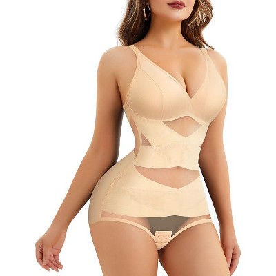 NEBILITY Neck Bra Bodysuit Shapewear for Women Tummy Control Waist Trainer Full Body Shaper Butt Lifter Briefs Jumpsuit Tops