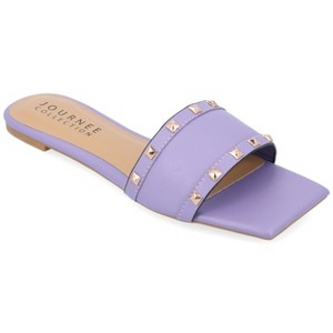 Journee Collection Womens Treena Slip On Slide Flat Sandals - 1 of 4
