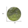 Olive Green And Lime Green Abstract Washable Indoor Outdoor Area Rug - 3 of 4