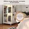 SEVOBAL Utility Storage Shelves 4-Tier Rotating Bookshelf with Wheels, Large Size Sturdy Spacious Book Rack Bookshelf, Yellow, 16.54"*16.54"*54.72" - 3 of 4