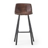 TOAOTBNBOB Upholstered Bar Chair Set of 2, Modern Counter Height Bar Stools with Comfortable Cushion, Kitchen Barstools with Straight Legs, Brown - 2 of 4