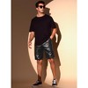 INSPIRE CHIC Men's Straight Leg Club Rave Party Metallic Sparkly Sequin Shorts - 4 of 4