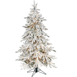Nearly Natural 5-ft Flocked Grand Northern Rocky Fir Artificial Christmas Tree with 650 Warm Micro (Multifunction with Remote Control) - 1 of 4