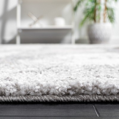 Beige and Grey Abstract Distressed Area Rug, 2'7" x 5'