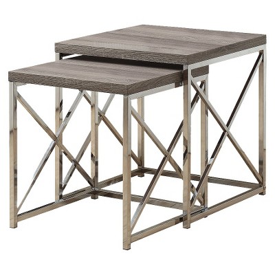 2pc Nesting Table Set Dark Taupe - EveryRoom