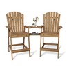 2Pcs Patio Tall Adirondack Chairs Bar Chairs, Outdoor Adirondack Barstools with Connecting Tray, Bar Stool Chair with High Back - 4 of 4