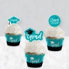 Big Dot of Happiness 2026 Teal Graduation Cupcake Decoration - Party Cupcake Wrappers and Treat Picks Kit - Set of 24 - 3 of 4