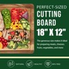 XL Cutting Board, 18x12 Acacia Wooden Cutting Board for Kitchen, Edge Grain Wood Chopping Board - 2 of 4