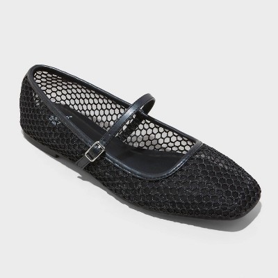 Women's Elsa Mesh Ballet Flats - Wild Fable™ Jet Black 5