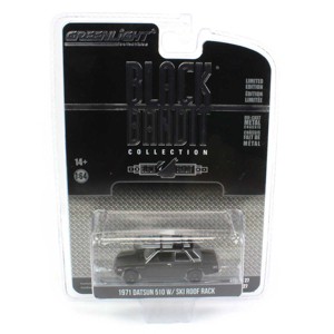 Greenlight Collectibles 1/64 1971 Datsun 510 with Ski Roof Rack Black Bandit Series 27 28110-D - 1 of 2