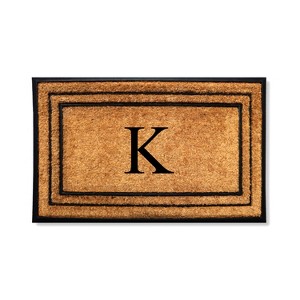 A1HC Natural Coir & Rubber Monogrammed 25"X57" Door Mat, Heavy Duty, Non-Slip Outdoor Entry Doormats - 1 of 4
