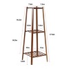 2/3/4 Tiers Bamboo Tall Ladder Plant Stand Flower Pots Display Shelf Flower Bench Holder Indoor for Corner Space Storage - 3 of 4