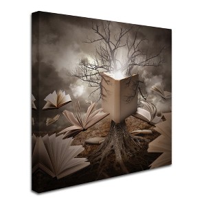 Trademark Fine Art -Angela Waye 'Old Tree Reading Story Book' Canvas Art - 1 of 3