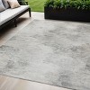 Silver Gray And Ivory Abstract Washable Indoor Outdoor Area Rug - 2 of 4