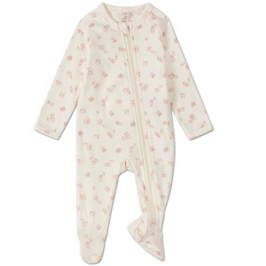 MiniMoi Baby and Toddler "Love is Home" Cotton Blend Zippered Footie - 1 of 3