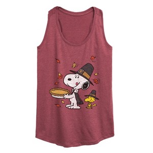 Women's - Peanuts - Thanksgiving Scene Graphic Racerback Tank - 1 of 4