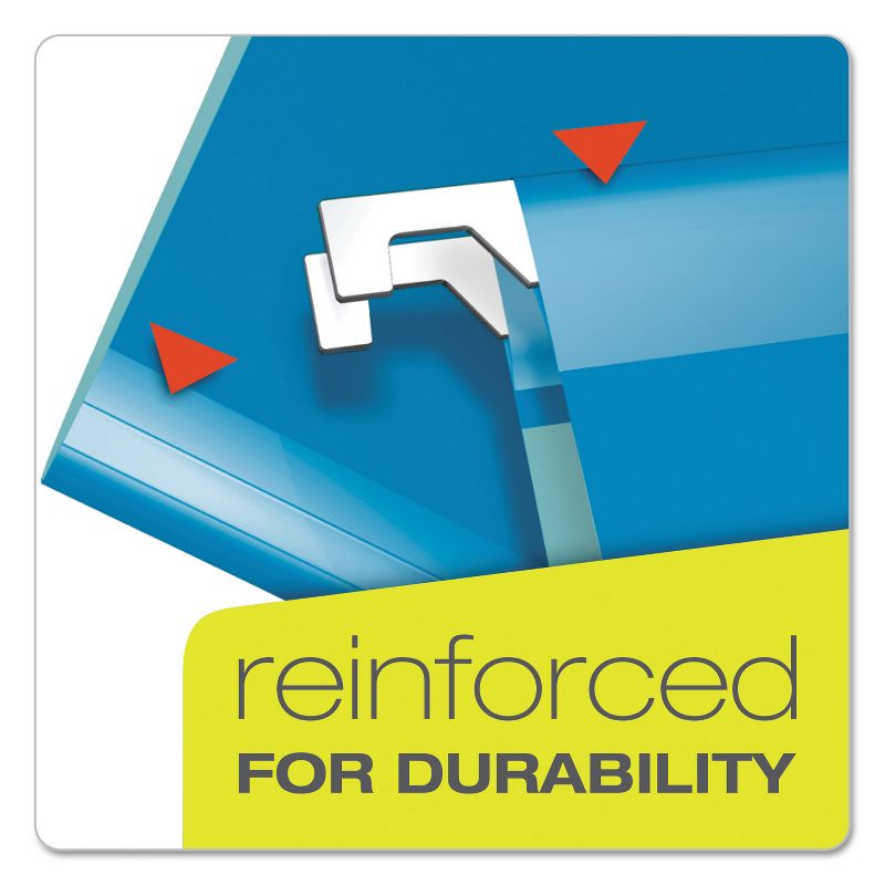Pendaflex Reinforced 2" Extra Capacity Hanging Folders 1/5 Tab Legal Blue 25/Box 4153X2BLU, 3 of 8