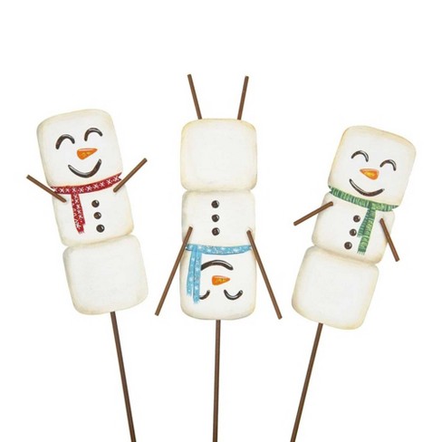 Christmas Marshmallow Snowmen Set/3 Stake - Three Yard Decorations 29