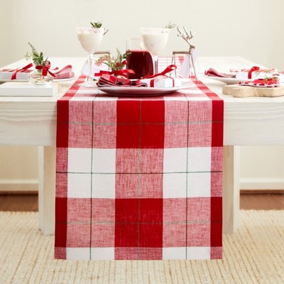 Solino Home Linen Plaid Table Runner Very Merry