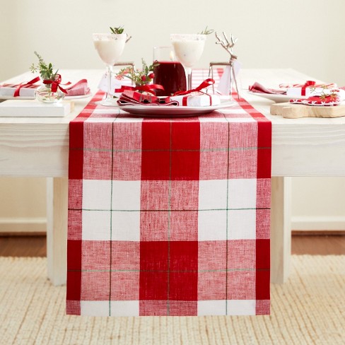 Solino Home Linen Plaid Table Runner Very Merry - image 1 of 4