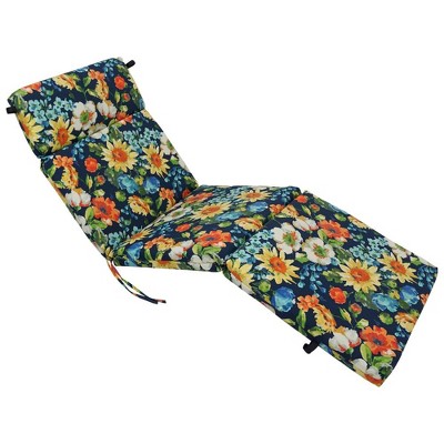 Blazing Needles, 72-inch by 24-inch Patterned Polyester Outdoor Chaise Lounge Cushion